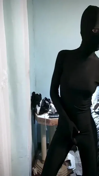 Zentai Tease and Naked Cumload