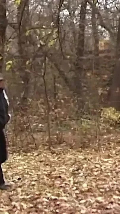Young chick peeing in the park