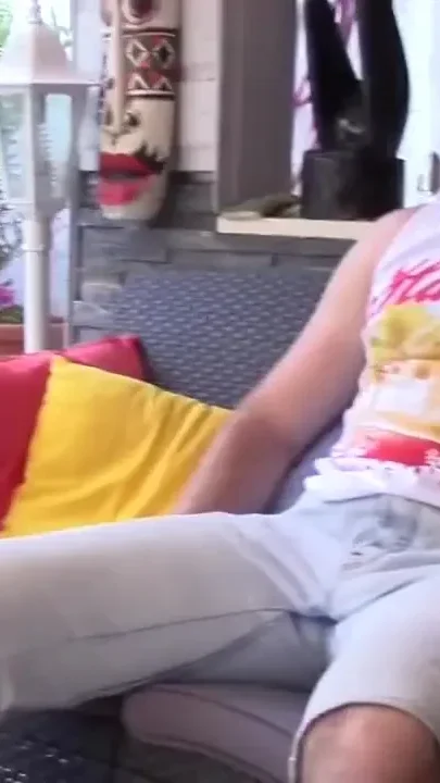 Philip fucked bareback by 2 top boys in the garden and creampied