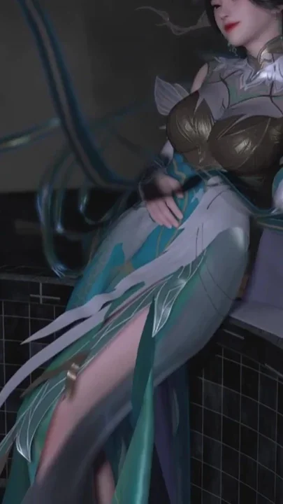 3D Horny Slut Cosplay Babe Teasing the Big Dick to Fuck Her Pussy