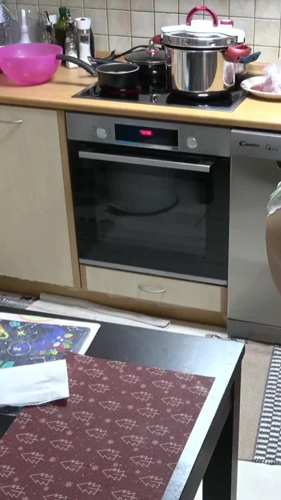 Finally Lift Her Skirt and Fuck My Stepmom in Kitchen