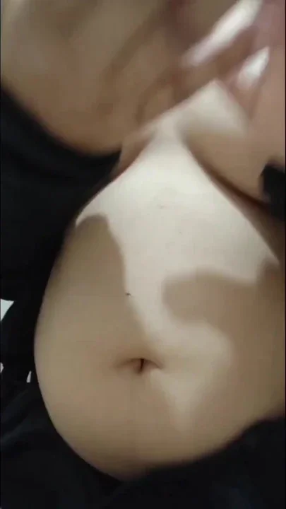 Black dress Big Boobs girl seducing and massaging own body with lust Clip 1
