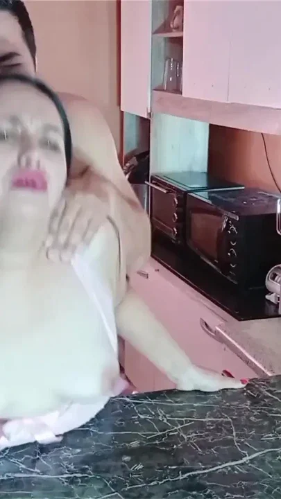 Taboo in the kitchen stepson fucks his stepmom with bouncy tits Clip 3