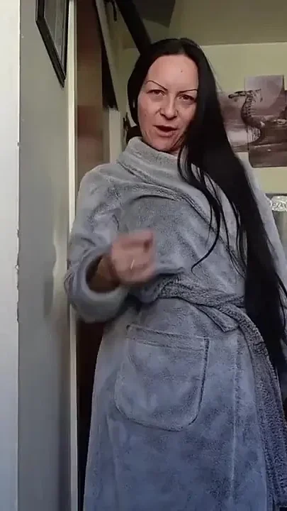 Straddled Fuzzy Robe Tease