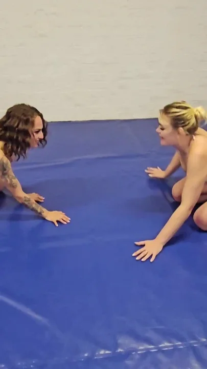 Two Wild MILF's Wrestling at the Gym