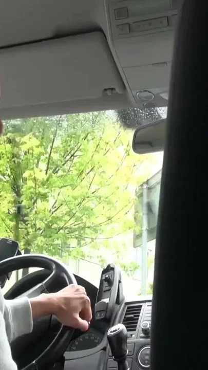 Rainy day help us to get naive brunette to car and fuck her