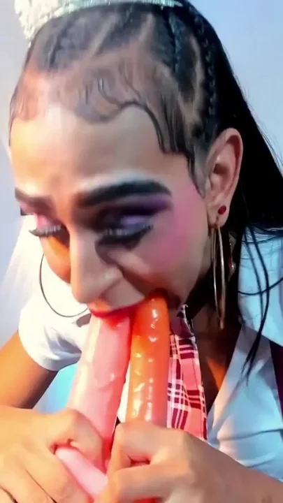 Latina Loves to Blow and Puts 2 Cocks in Her Mouth