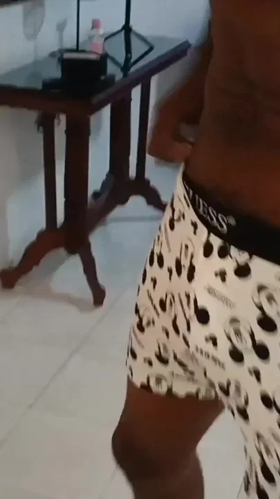I suck my neighbor's huge thick black cock with a white Mickey mouse boxer Clip 1