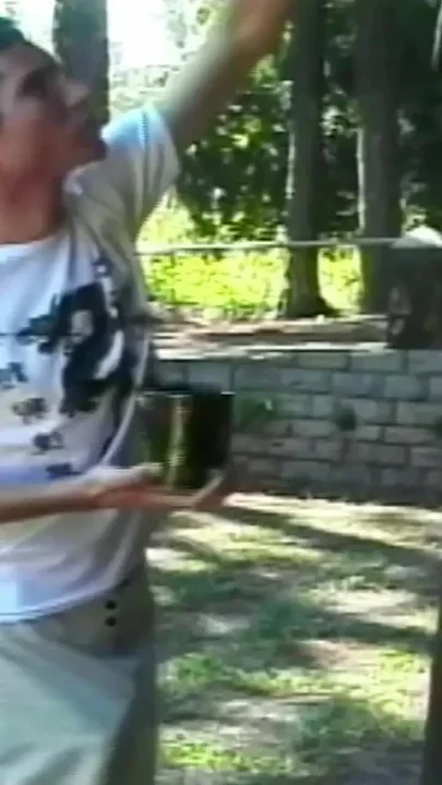 Skinny Boy with a Thick Cock Fucks Blonde Shemale Anally Outdoors
