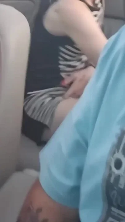Hot Blue Eyed Blonde Dildo Fucking in the Back of Convertible
