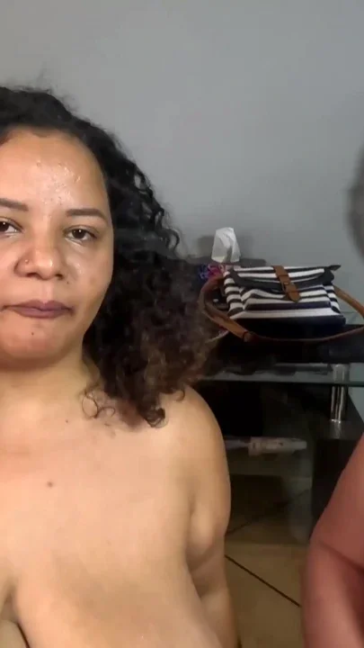 Two TOPLESS BBW sluts smoking and using each other as human ashtrays Clip 1