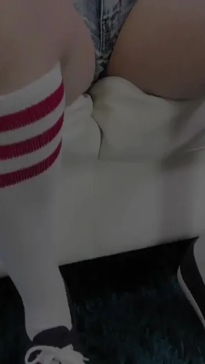 big slut plays with toy