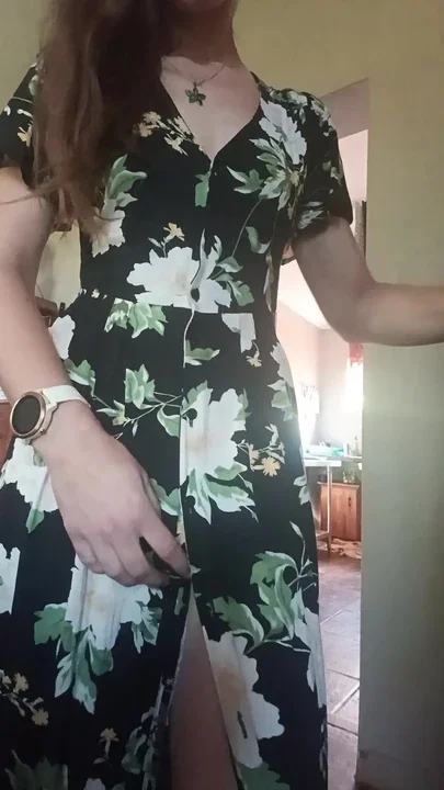 Masterbating in Floral dress