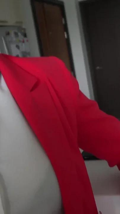 Bared and embarrassed business woman