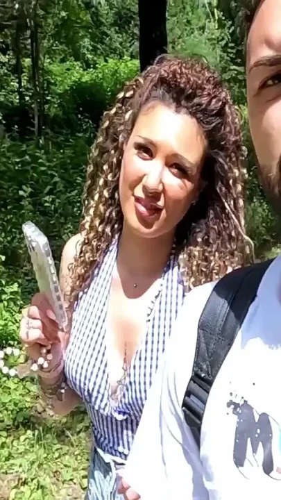 Italian Girl Makes a Cock Cum in the Park Telling Him How to Jerk off