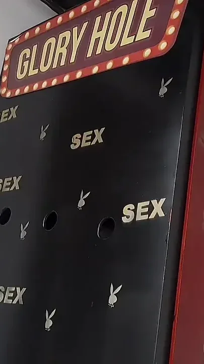 Glory Hole Trans Girl Sucks Cock Through the Glory Hole and Gets Fucked