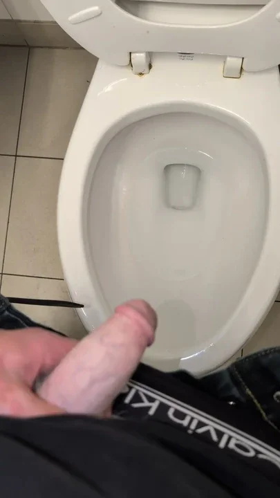 Pissing in public toilet at the grocery store