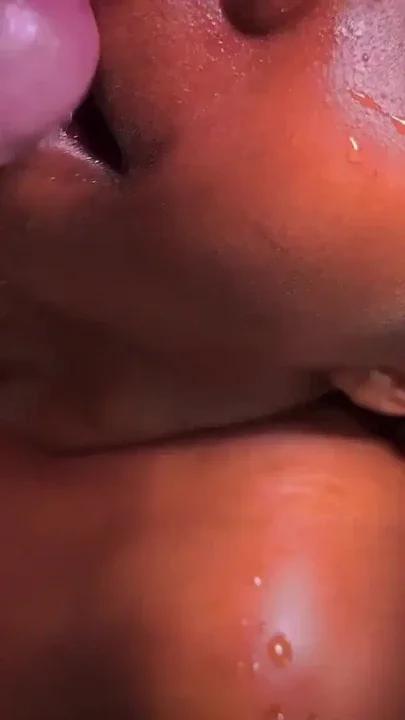 Cute Black Teen Sloppy Sucks Big Cock & Gets Piss In Mouth As a Reward Clip 1