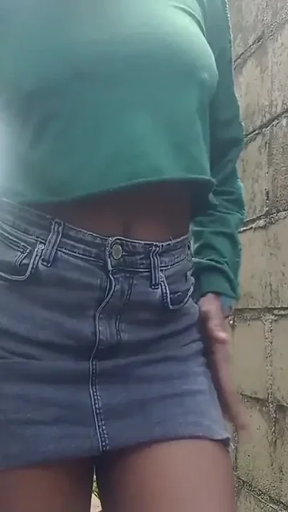 Teasing Outdoors in Short Skirt Rubbing My Pussy