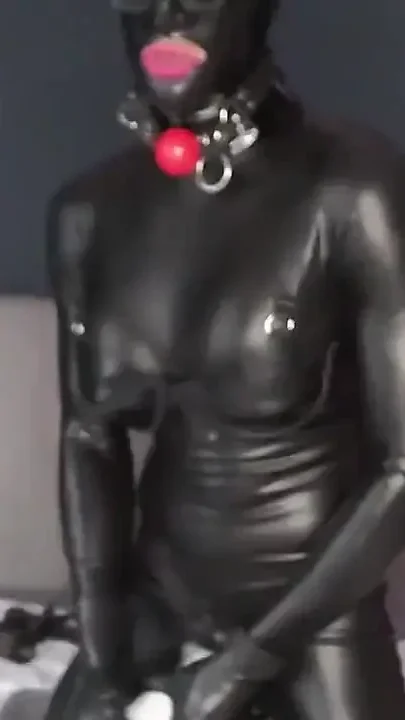 Filthy rubber whore can't control herself