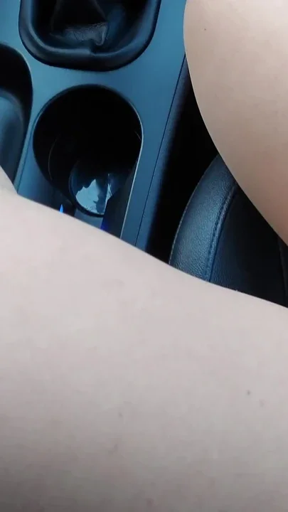 Mature stepmom teases her stepson in the car in public in the morning with her