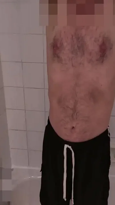 Daddy Jerks off in Shower Soapy Uncut Voyeur Cam