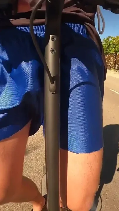 Eccentric Boy Masturbates with His Scooter and Shows His Cock to the Entire Neighborhood