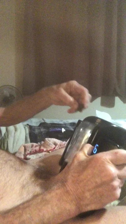 Useing my new cock juck of machine love it