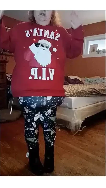 Nurse Vicki Blows up Huge Candy Cany for Santa