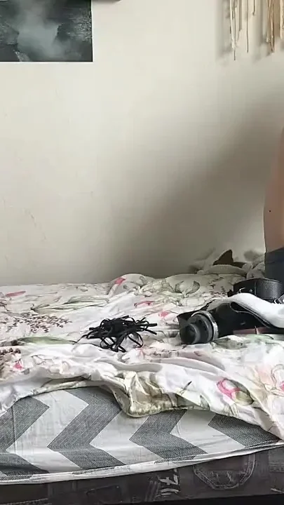 Peg My Submissive Boy in Gasmask and Milk Him on His Own Face