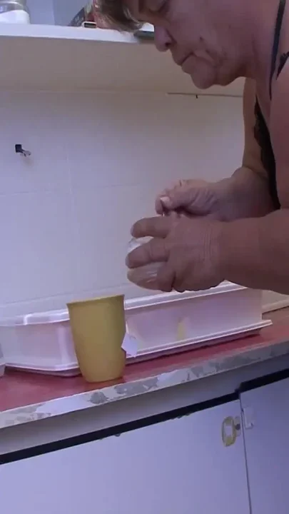 Midget Milf rough fucked at her kitchen