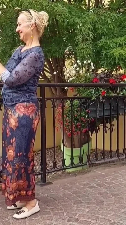 Beautiful Blonde Mature Wife Enjoys Sex in Skirt