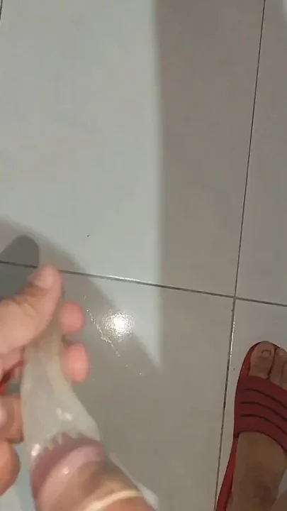 Reusing Straight Stepdaddy's Tight Condom