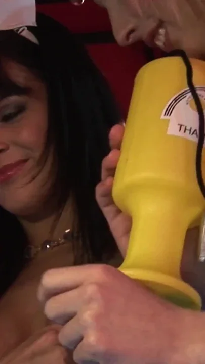Two busty nurses fuck at the strip club with the barman to get a big donation