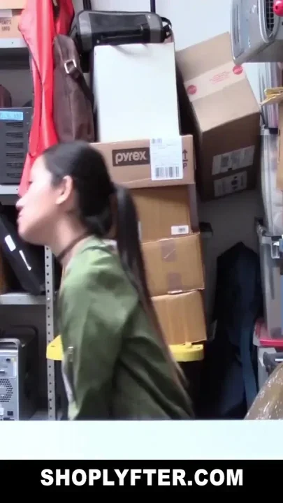Known crook Jade Noir taken to the back room for a strip search