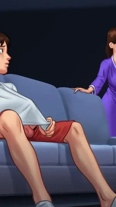 Stepmom flaunt her pussy to his Stepson while watching pornSummertime Saga Clip 1