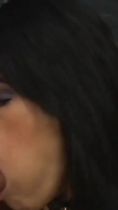 Double blowjob for a nasty brunette