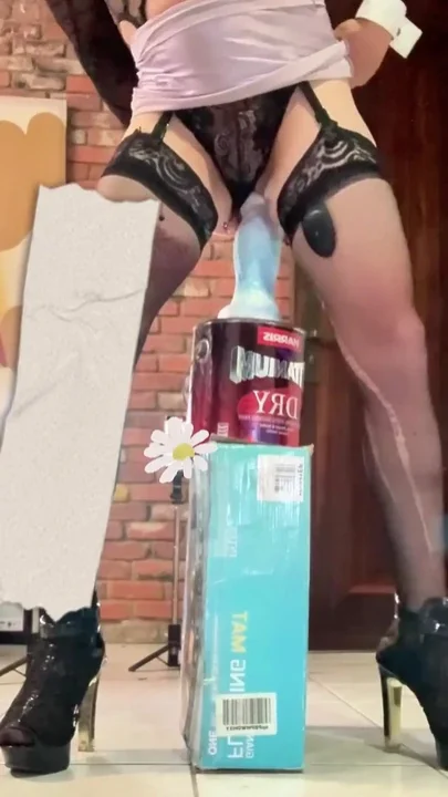 Super Hot Tranny Benito414 Rides a Huge Blue Dildo