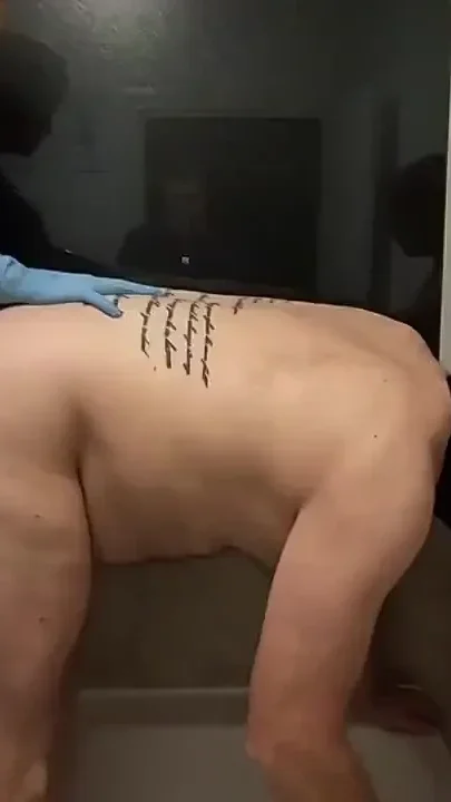 Femdom Anal Slut Strap-on Spitroast in the Shower