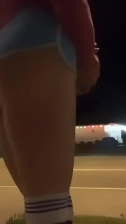 Sexy hot outdoor booty shorts walking standing traffic light