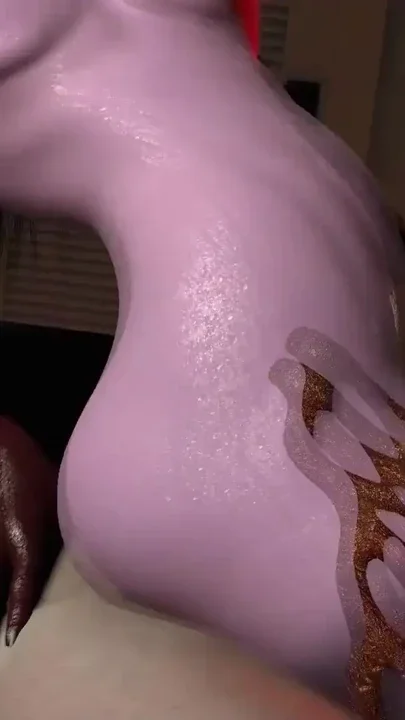 Demon Girl Rides Dick on the Couch Clip 1