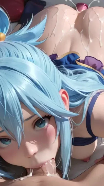 Aqua From Konosuba Gets Fucked and Creampied Slideshow compilation Clip 2