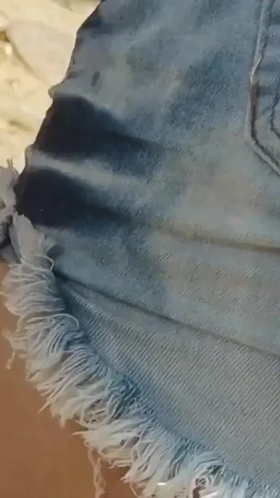 Hot girl showing off in shorts on the street Clip 2