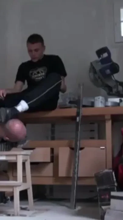 Sex submission in sneakers with 2 boys xxl dick