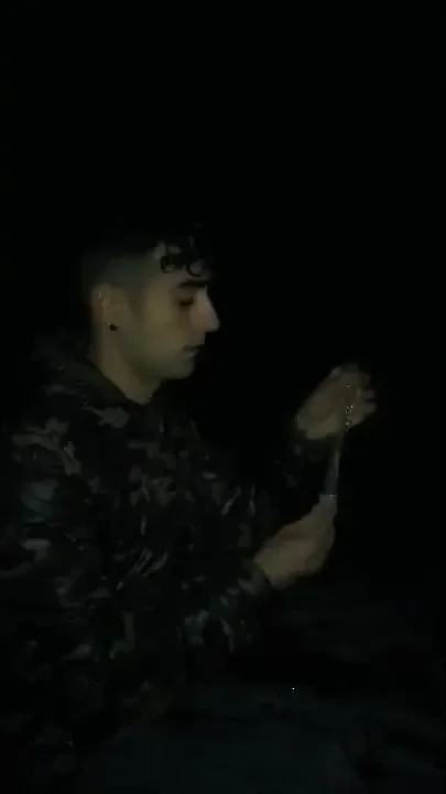 Swallowing Cum From Straight Friends Condom in the Camp and Quick Jerk off