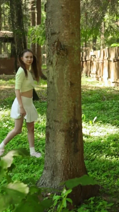 Cutie Orgasms on a Bench