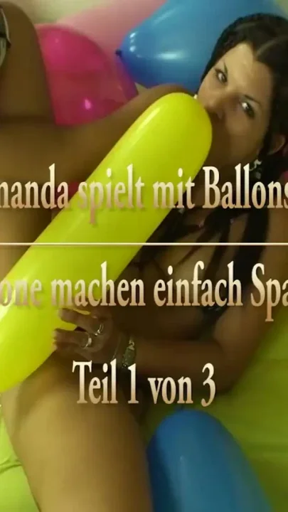 Hot teeny playing with balloons and sperm - Part 1