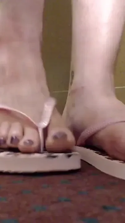 Closeup flipflop shoe play