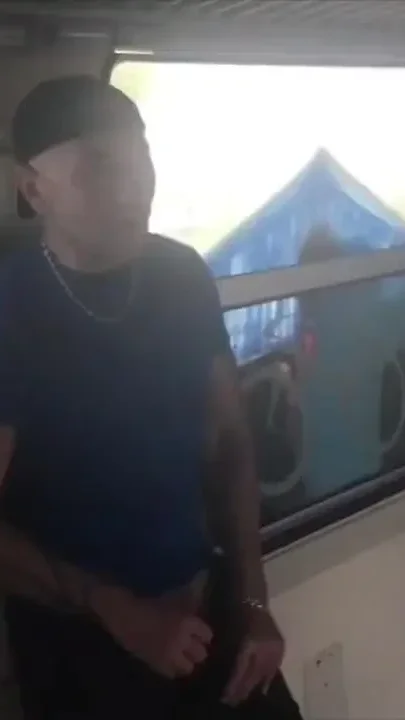 Fucked bareback by straight in the train