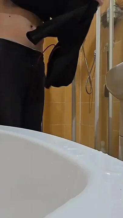Hairy Guy Taking a Shower at His Female Friends Place